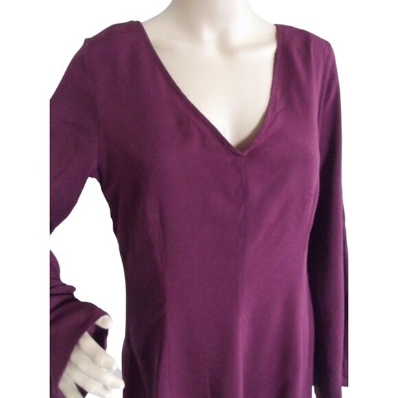 Altar'd State Dress Womens Size Medium Burgundy V-Neck lace up long bell sleeves - Picture 3 of 12